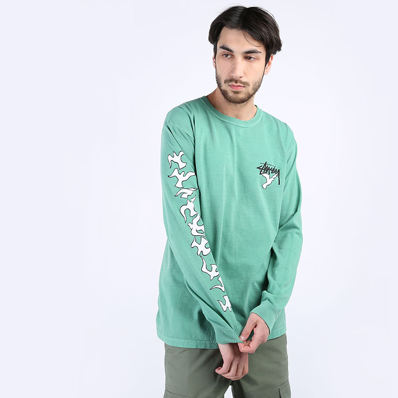 Лонгслив Stussy One Love Pig. Dyed LS Tee (1994532-moss)  - цена, описание, фото 1